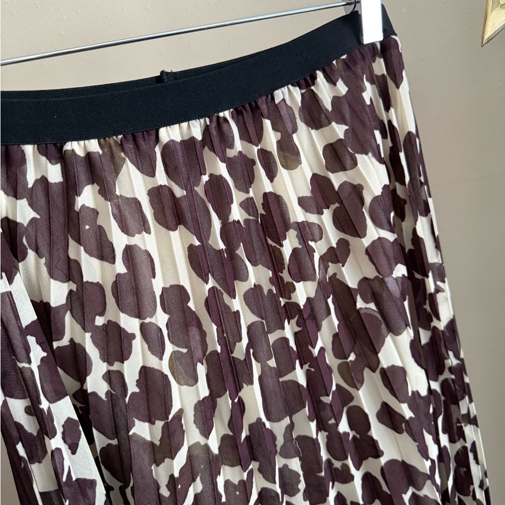 Sanctuary Leopard Pleated Midi Skirt XS Brown Cream Animal Print - Picture 7 of 11